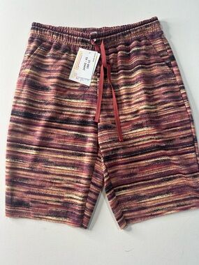 NWT LuLaRoe XS Jamie Striped Knit Shorts in Rust, Burgundy & Tan